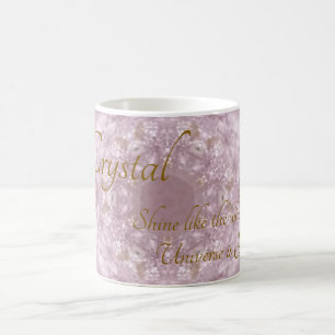 Ditt namn Anpassningsbar Crystal Ro Quartz Kaffemugg