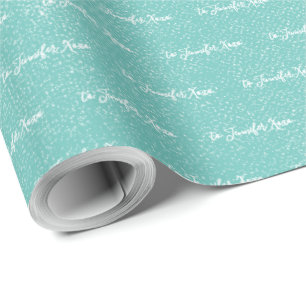 Ditt namn Anpassningsbar Modern Distress Teal Presentpapper