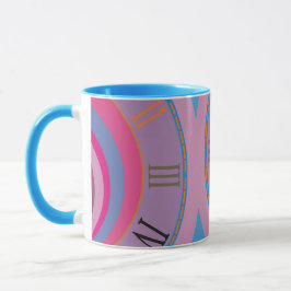 Ditt namn är Brew. Clock Rosa Lila Blue Orange Mugg