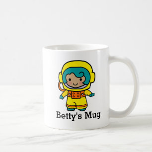 Ditt namn Astronaut Girl i Spacesuit Kaffemugg