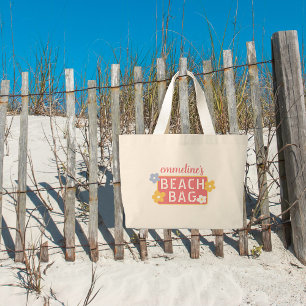 Ditt namn Beach Bag-nummer Jumbo Tygkasse
