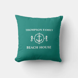 Ditt namn Beach House Seahorse Anchor sh0b Kudde