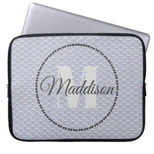 Ditt namn "Blue Personalize" i det moderna Mönster Laptop Fodral