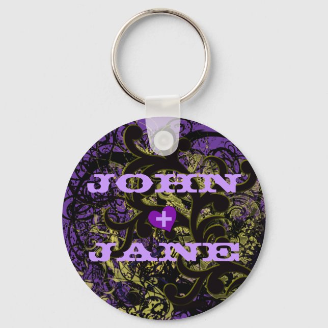 Ditt namn + Din honungs Namn Nyckelring (Framsida)