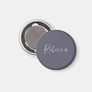 Ditt namn   Elegant Lavender Script på Hazy Lila Magnet