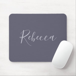 Ditt namn Elegant Lavender Script på Hazy Lila Musmatta