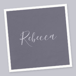 Ditt namn | Elegant Lavender Script på Hazy Lila Pappersservett