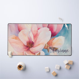 Ditt namn Elegant Rosa Magnolia-Blommar