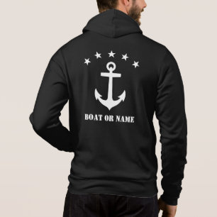 Ditt namn eller Bat Namn Classic Anchor Black Whit T Shirt