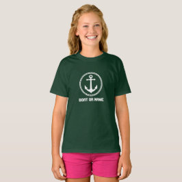 Ditt namn eller Boat Namn Anchor Forest Grönt T Shirt