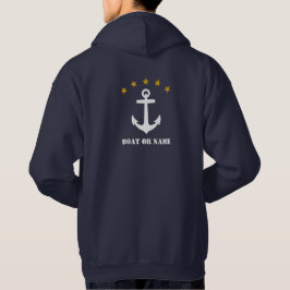 Ditt namn eller Boat Namn Classic Anchor 5 Guld St Hoodie