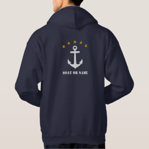 Ditt namn eller Boat Namn Classic Anchor 5 Guld St Hoodie