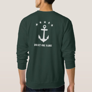 Ditt namn eller Boat Namn Classic Anchor Forest Gr Lång Ärmad Tröja