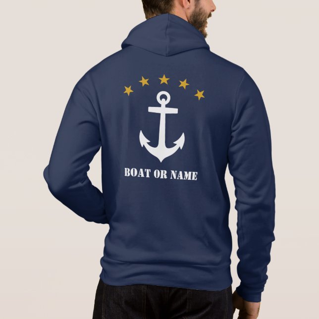 Ditt namn eller Boat Namn Classic Anchor Guld Star T Shirt (Baksida)