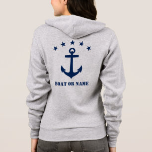 Ditt namn eller Boat Namn Classic Anchor Navy & Wh T Shirt