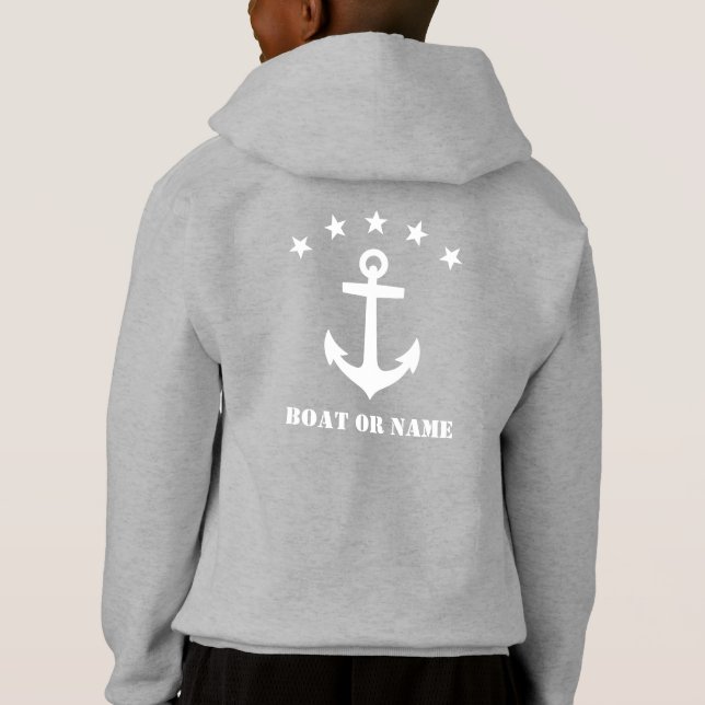 Ditt namn eller Boat Namn Classic Anchor White & G T Shirt (Baksida)