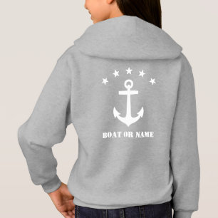 Ditt namn eller Boat Namn Classic Anchor White och T Shirt