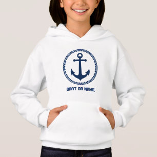 Ditt namn eller Boat Namn Nautical Sea Anchor Rosa T Shirt