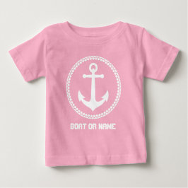 Ditt namn eller Boat Namn Sea Anchor Rosa and Whit T Shirt