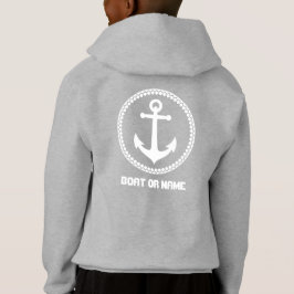 Ditt namn eller Boat Namn Sea Anchor White & Grått T Shirt