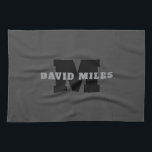 Ditt namn eller Business Namn | Modern Masculine G Kökshandduk<br><div class="desc">Anpassadets moderna monogramdesign.</div>