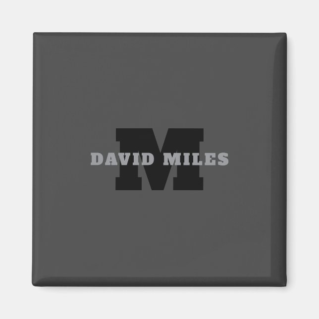 Ditt namn eller Business Namn | Modern Masculine G Magnet (Framsidan)