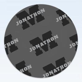 Ditt namn eller Business Namn | Modern Masculine G Runt Klistermärke