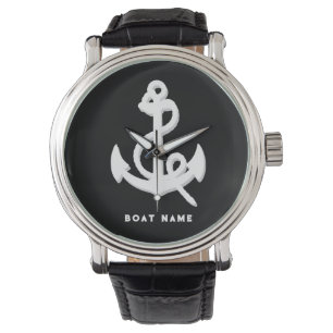 Ditt namn eller din Vintage Nautical Anchor Armbandsur