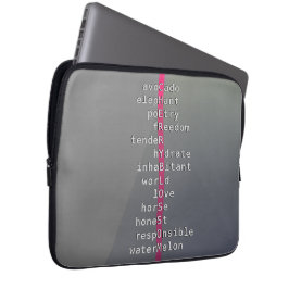Ditt namn eller meddelande med korsord? Grå Laptop Fodral