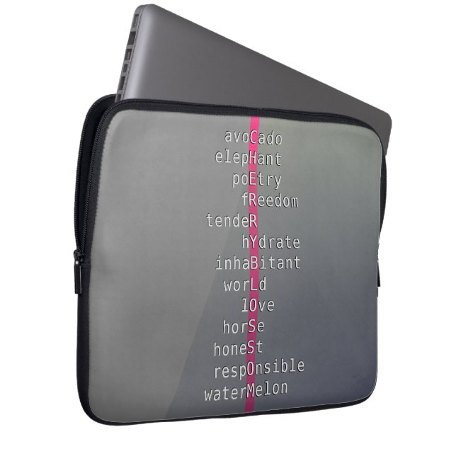 Ditt namn eller meddelande med korsord? Grå Laptop Fodral (Framsidan Höger)