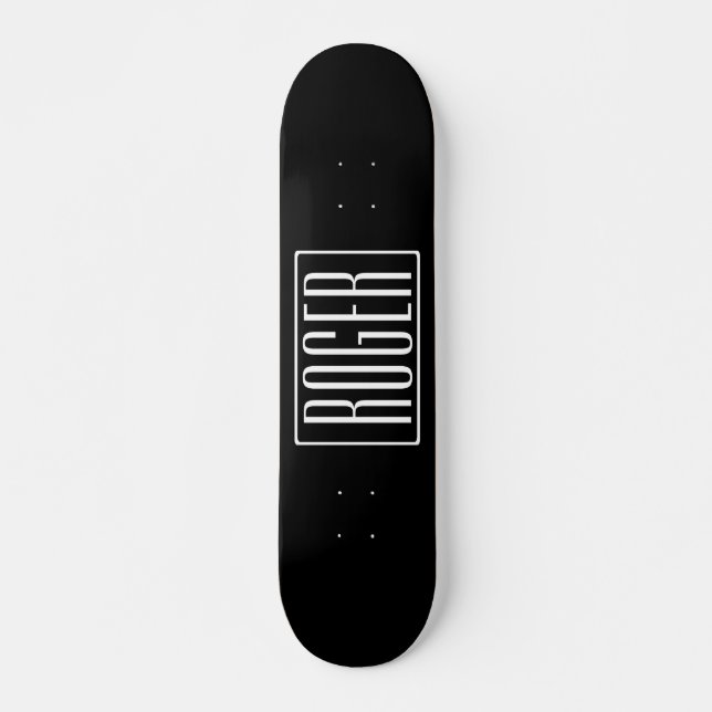 Ditt namn eller Ord är fet och modern| Vit på svar Mini Skateboard Bräda 18,5 Cm (Framsida)