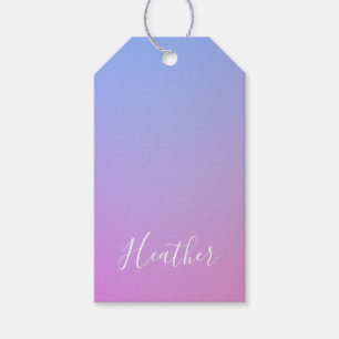 Ditt namn eller Ord   Lila Rosa och blå övertoning Presentetikett