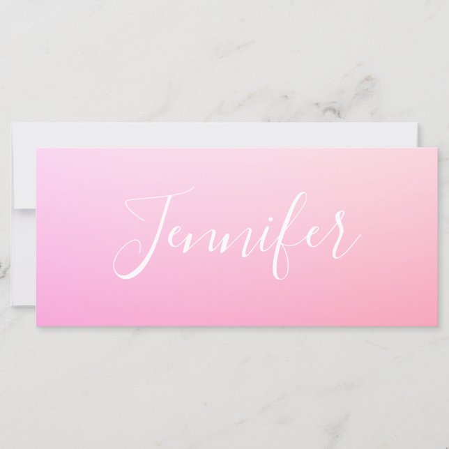 Ditt namn eller Ord | Rosa Ombre (Framsida)