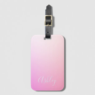 Ditt namn eller Ord Rosa Ombre Gradation Bagagebricka