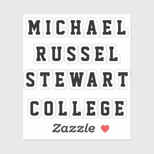 Ditt namn eller Text 4 Linjer Transparenta etikett (Ark)