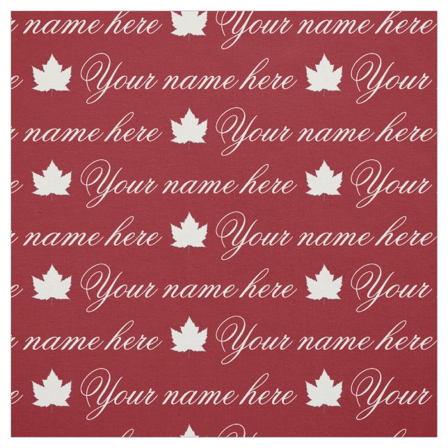Ditt namn Fabric Personlig Canada Namn Fabrics Tyg (Provkarta)