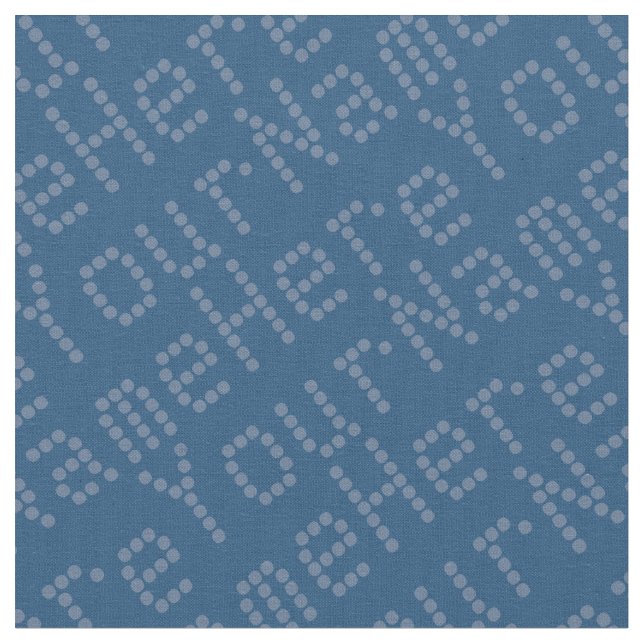 Ditt namn Fabric Personlig Namn Fabric Blue Dot Tyg (Närbild)