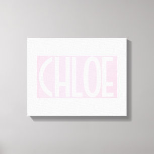 Ditt Namn Fet vit text på ljust rosa Canvastryck