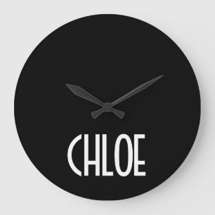 Ditt namn, fetstil, vit text   Svart Stor Klocka