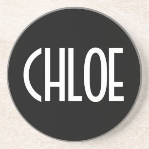 Ditt namn, fetstil, vit text   Svart Underlägg