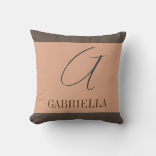 Ditt namn första monogram Pastel Färg Kudde