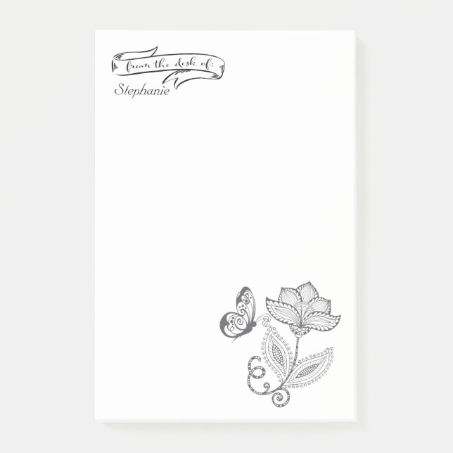 DITT NAMN | från Desk of Butterfly Flower Post-it Block (Framsida)