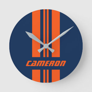 Ditt namn fullständigt Anpassningsbar Färg Tävla R Rund Klocka