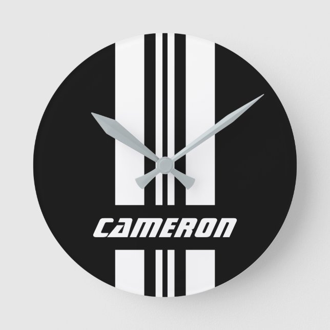 Ditt namn Fullständigt Anpassningsbar Färger Tävla Rund Klocka (Framsida)