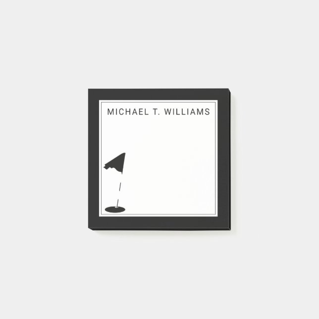 Ditt namn | Golf Flagga Post-it Block (Framsida)