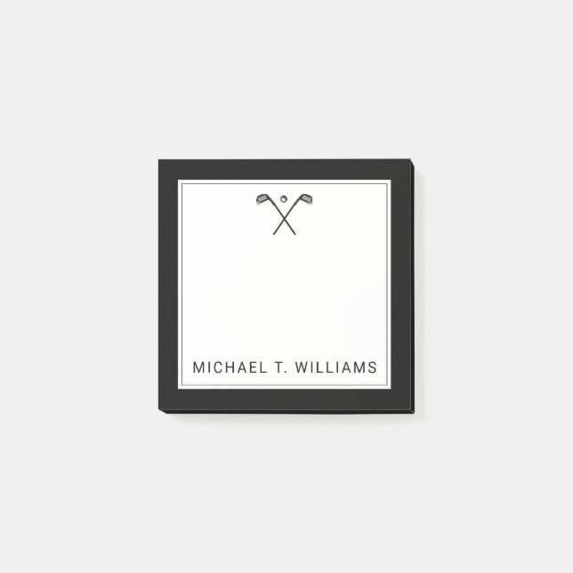 Ditt namn | Golfplatta Klubbar Post-it Block (Framsida)