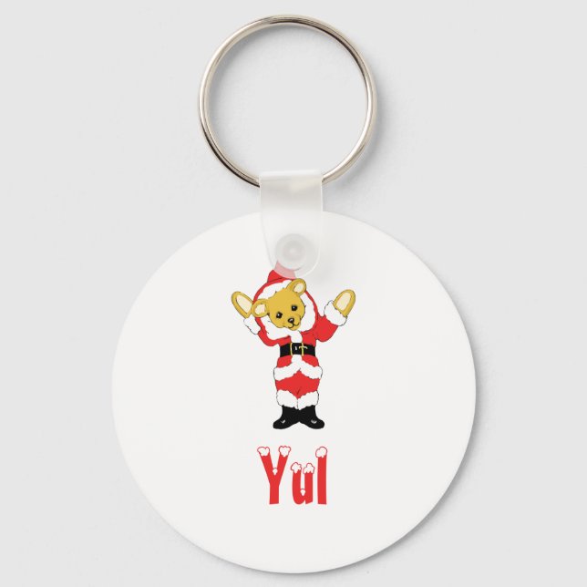 Ditt namn här! Anpassningsbar Brev Y Nalle Santas Nyckelring (Framsida)