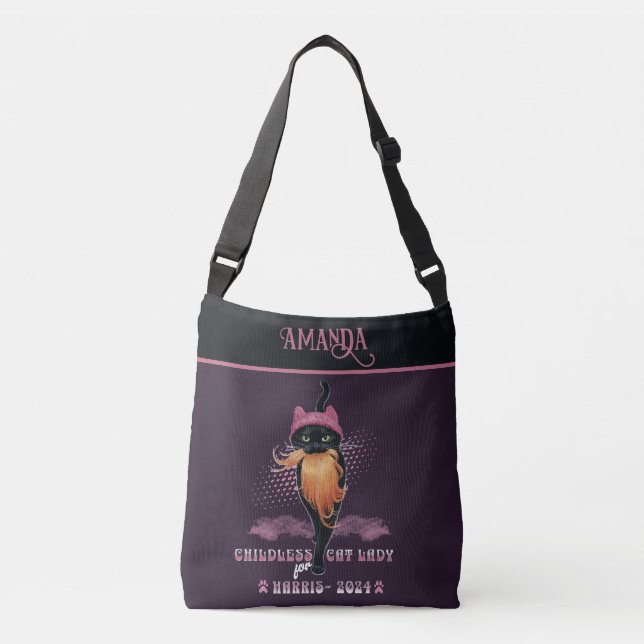 Ditt namn här - barnlös Cat Dam Harris Tote Bag Axelväska (Framsida)