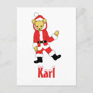 Ditt namn här! Beställnings- nalle Santas för brev Helg Vykort