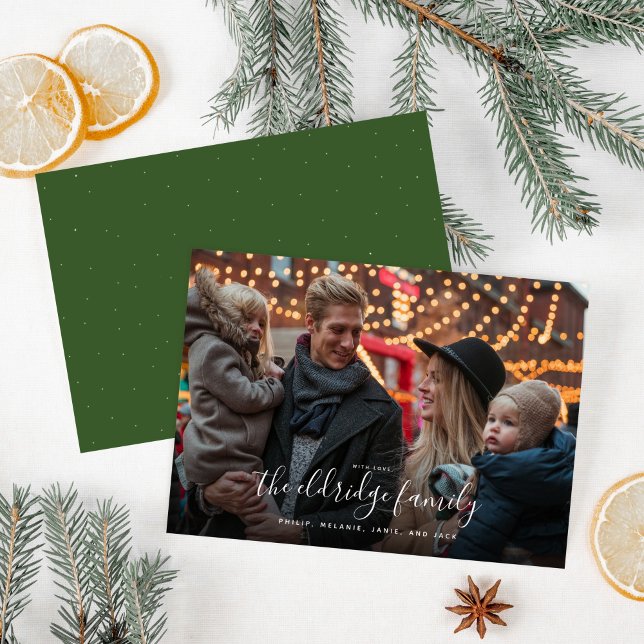 Ditt namn här Photo Helgdag Card Julkort (Your Name Here Script Photo Holiday Card)